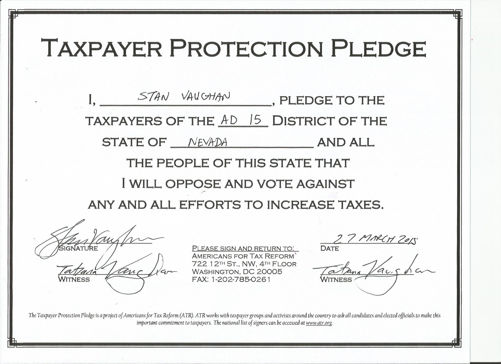 taxpayer protection pledge